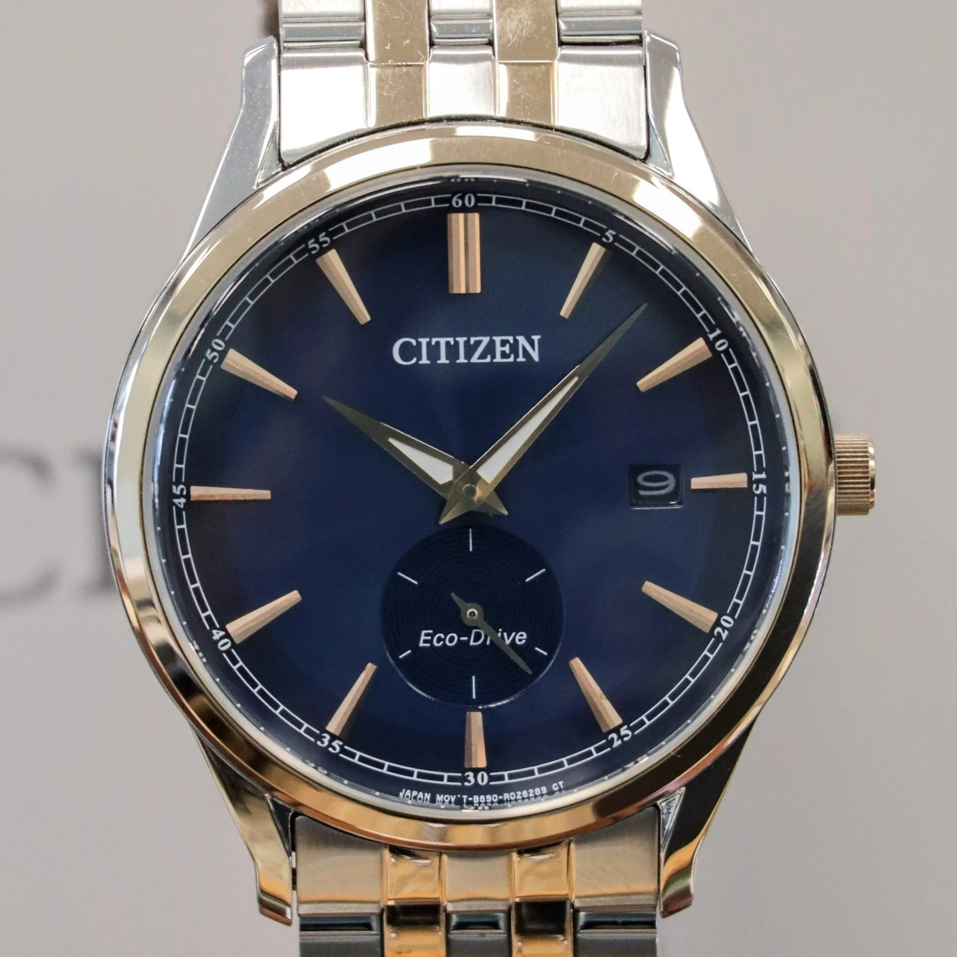 CITIZEN Weekender Eco-Drive Watch BV1113-53L ALL Two-Tone S.S. Blue Dial - Box & Papers!