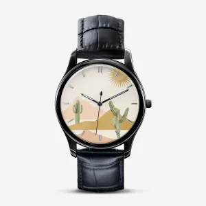 Classic Fashion Unisex Print Black Quartz Watch Desert Bohemian Theme