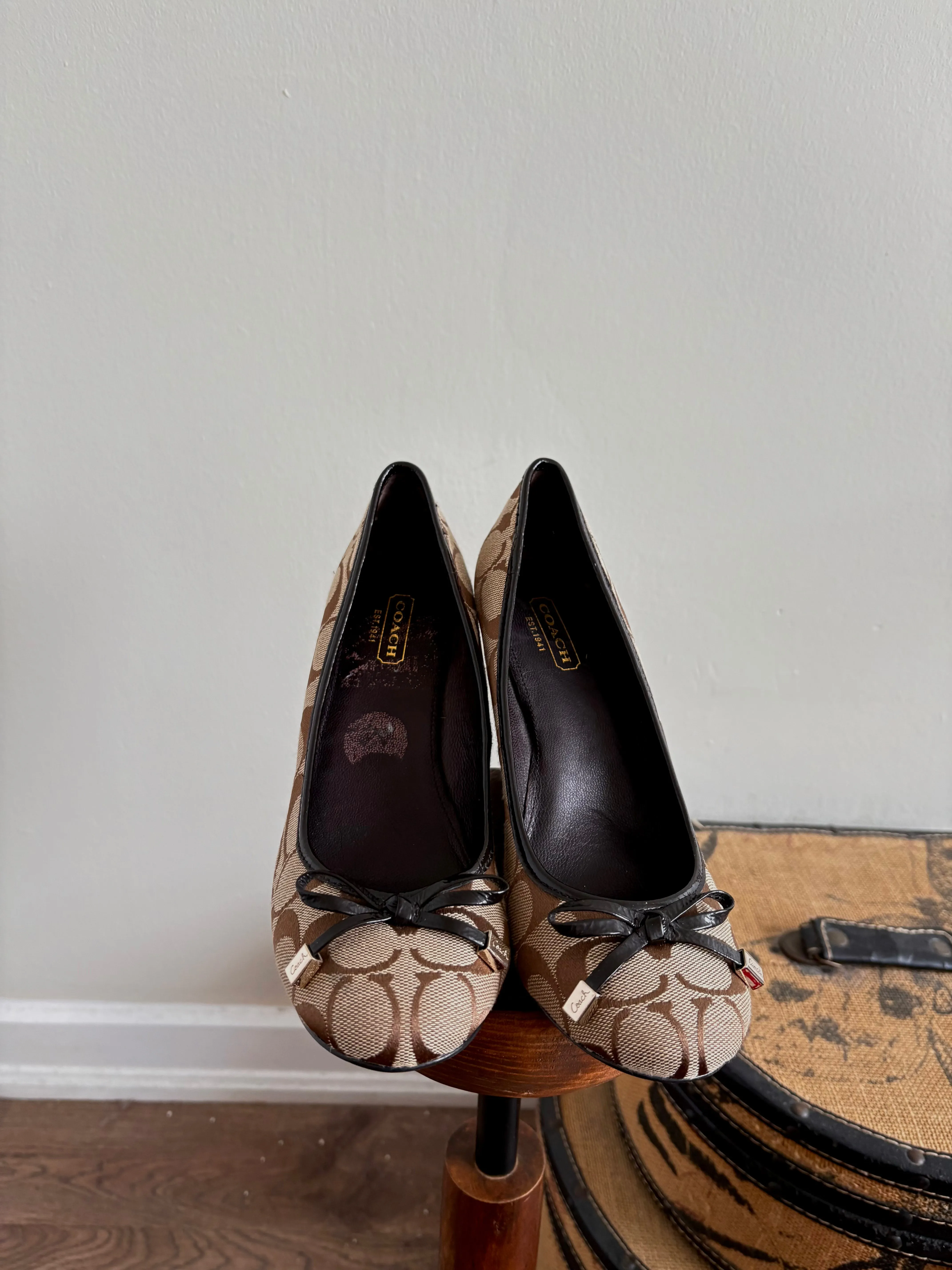COACH MONOGRAMMED WEDGE HEELS
