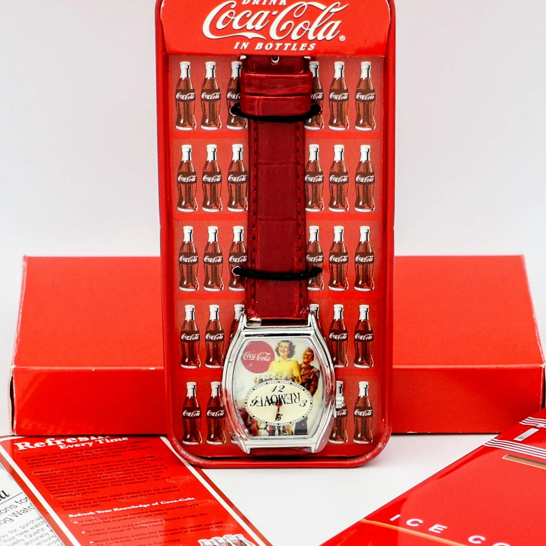 COCA-COLA Promotional Wristwatch Collectible Watch BOX & Papers!