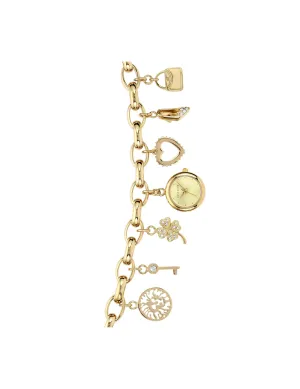 Crystal Accented Charm Bracelet Watch