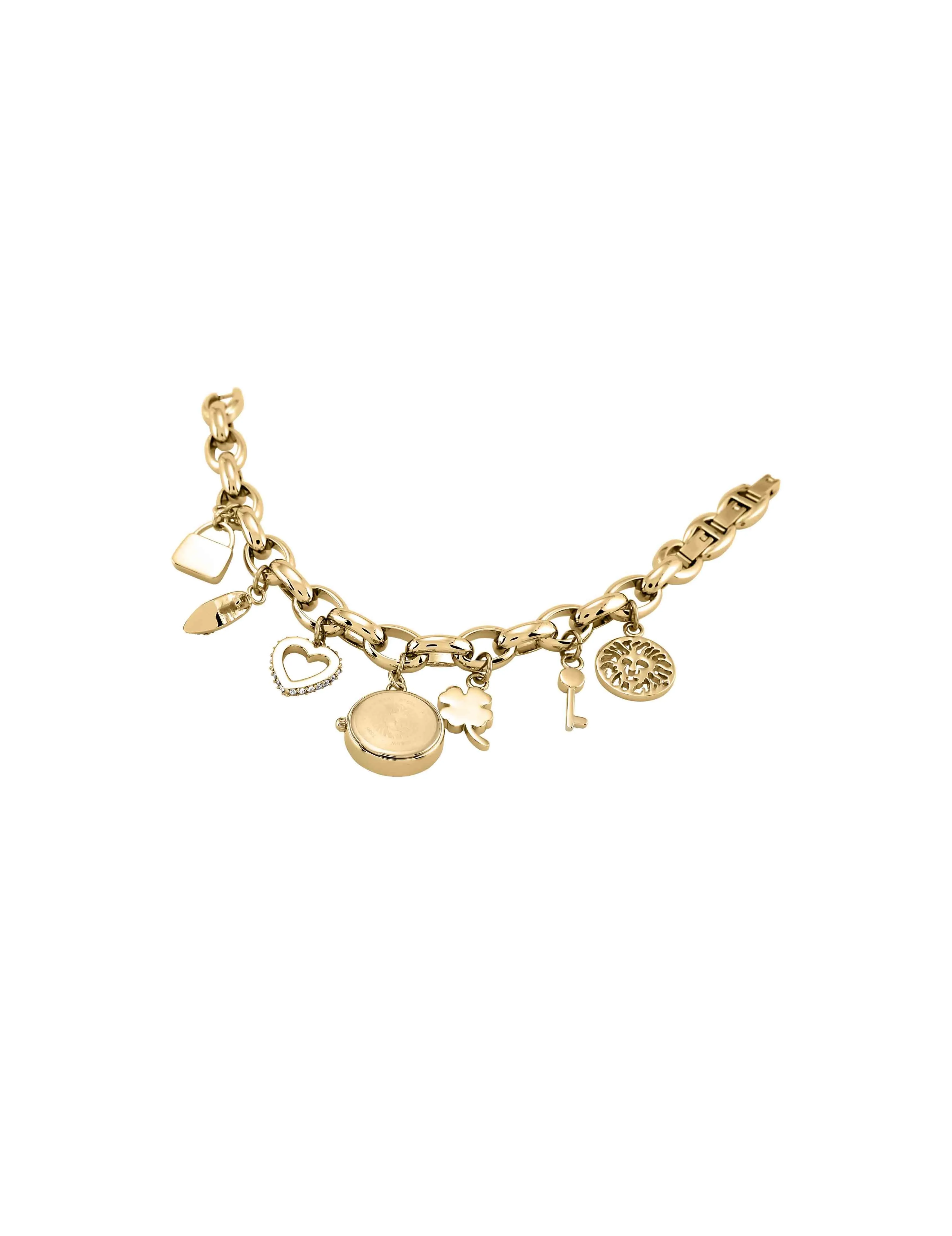 Crystal Accented Charm Bracelet Watch