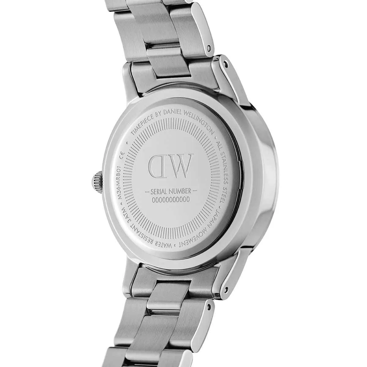 Daniel Wellington Men's Watch Black Iconic Link 36mm Silver DW00100204