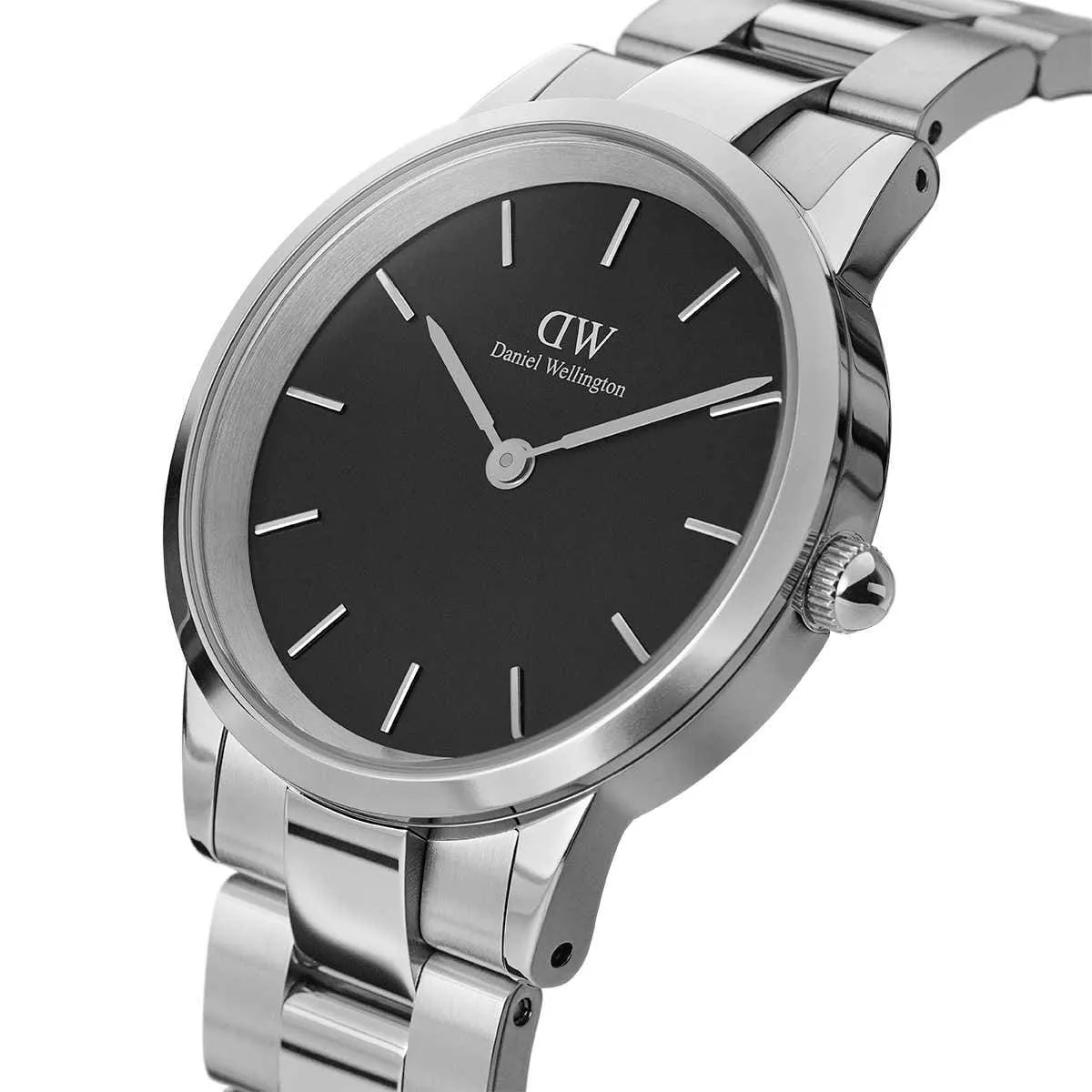 Daniel Wellington Men's Watch Black Iconic Link 36mm Silver DW00100204