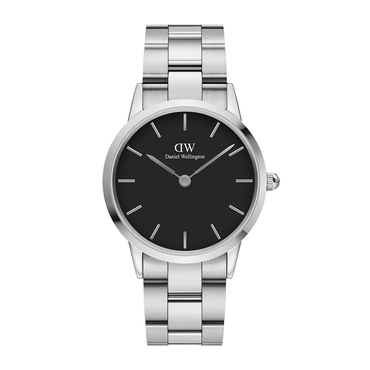 Daniel Wellington Men's Watch Black Iconic Link 36mm Silver DW00100204
