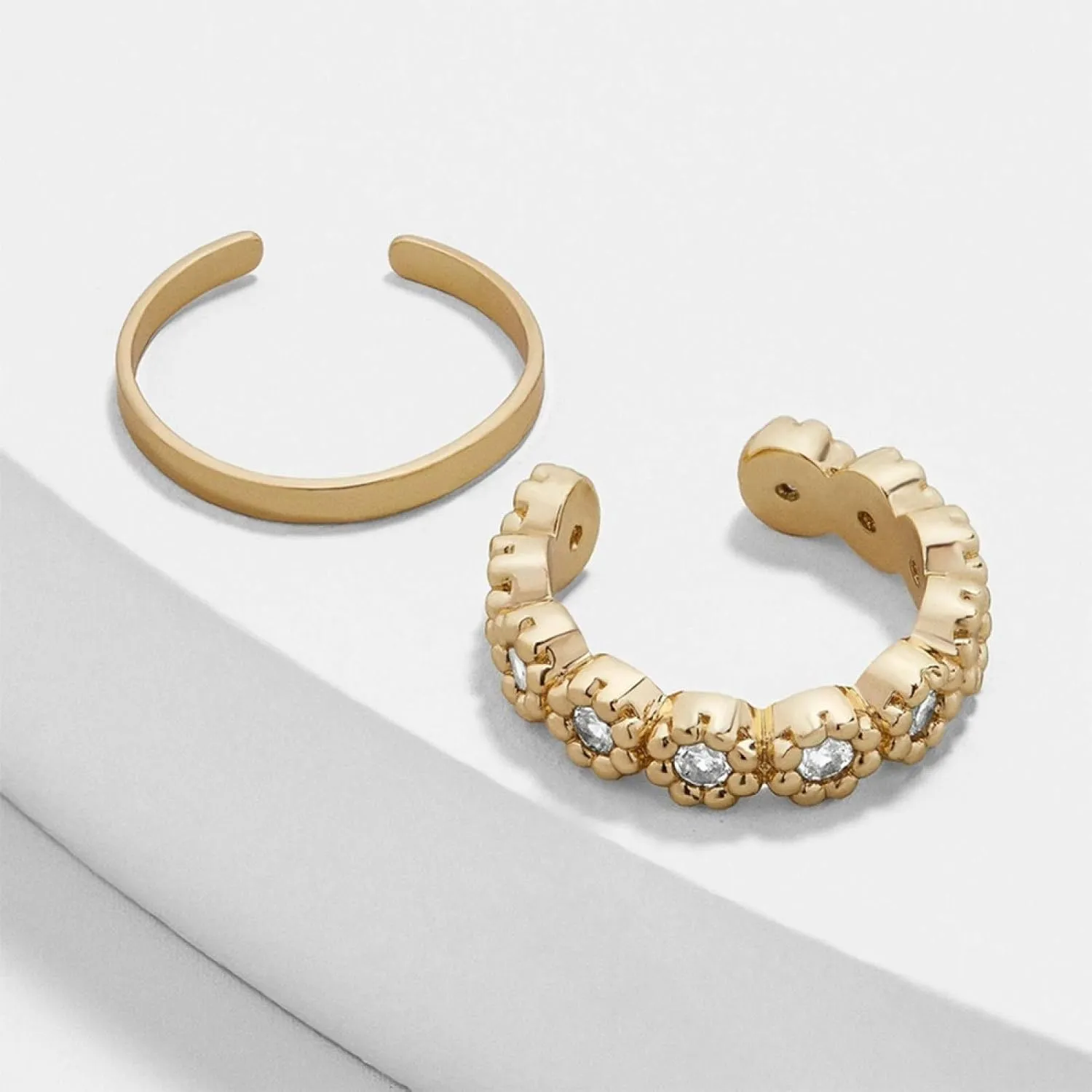 Earring Hoop Stud Drop & Dangle, 2Pcs/Set Lady Rhinestone C Shape Ear Cuffs Clip On Earrings Non Piercing Jewelry for Women Teen Girls Birthday Christmas Friends Gift