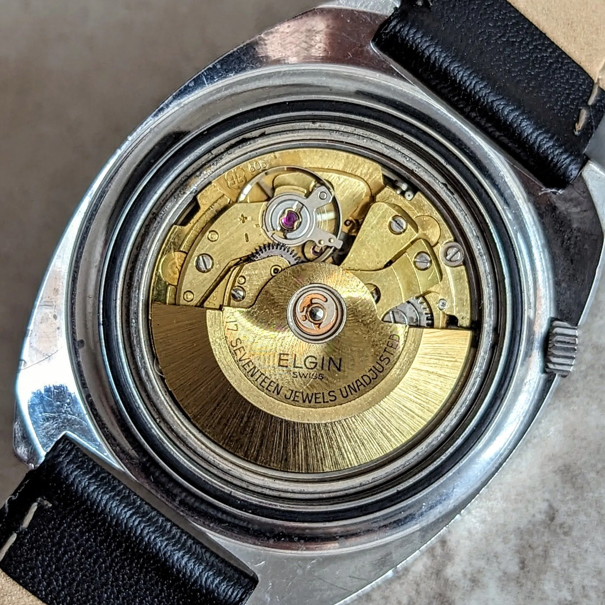 ELGIN Diver Automatic Wristwatch Day/Date Ref. WH103 Cal. FHF 909 Swiss Made Watch