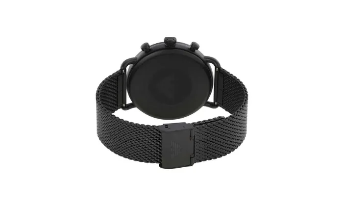 Emporio Armani Men's Aviator Black Round Stainless Steel Watch