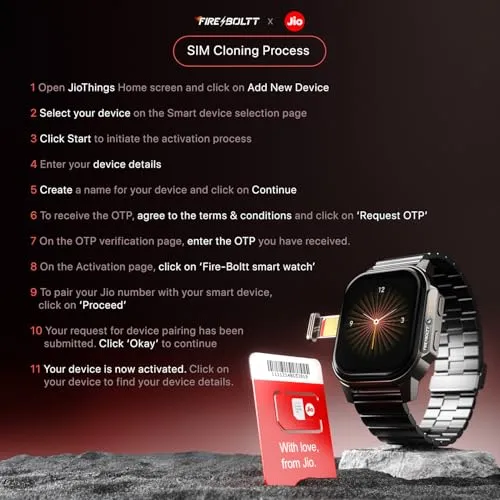 Fire-Boltt Snapp Smart Watch, Selfie Camera, 4G Nano-SIM Slot, 54.1mm AMOLED Display, Play Store- Unlimited apps, 1000mAh Battery, 2GB/4GB RAM   16GB/64GB ROM (Archaic Black)