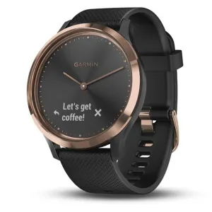 Garmin vivomove HR Black/Rose Gold Silicone Band Black Digital Dial Smart Watch - 010-01850-16
