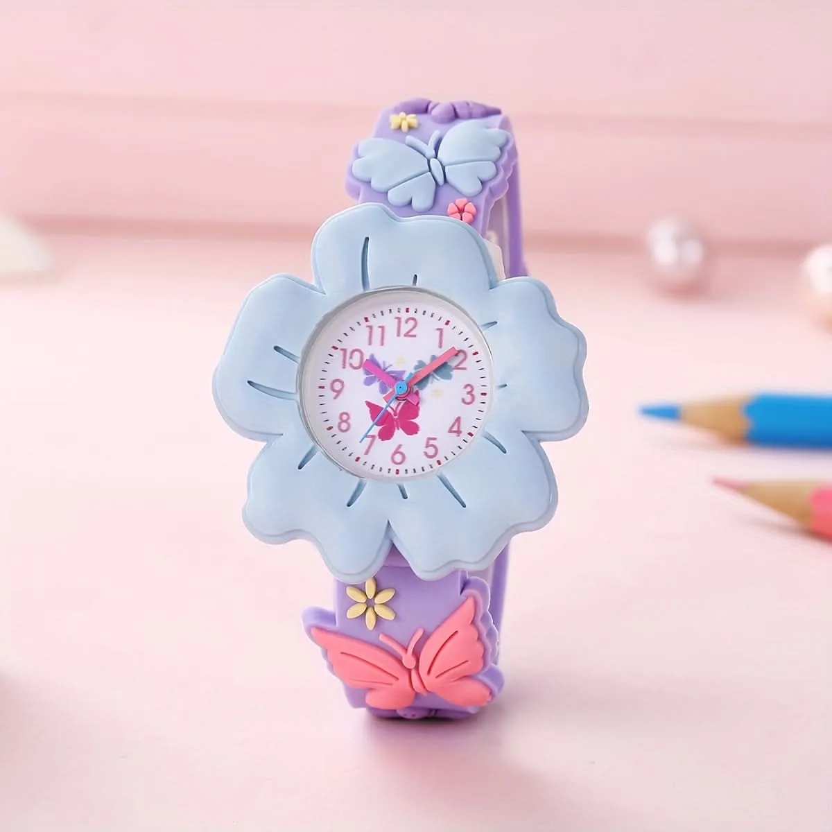 Girls' Cute Quartz Flower Wrist Watch