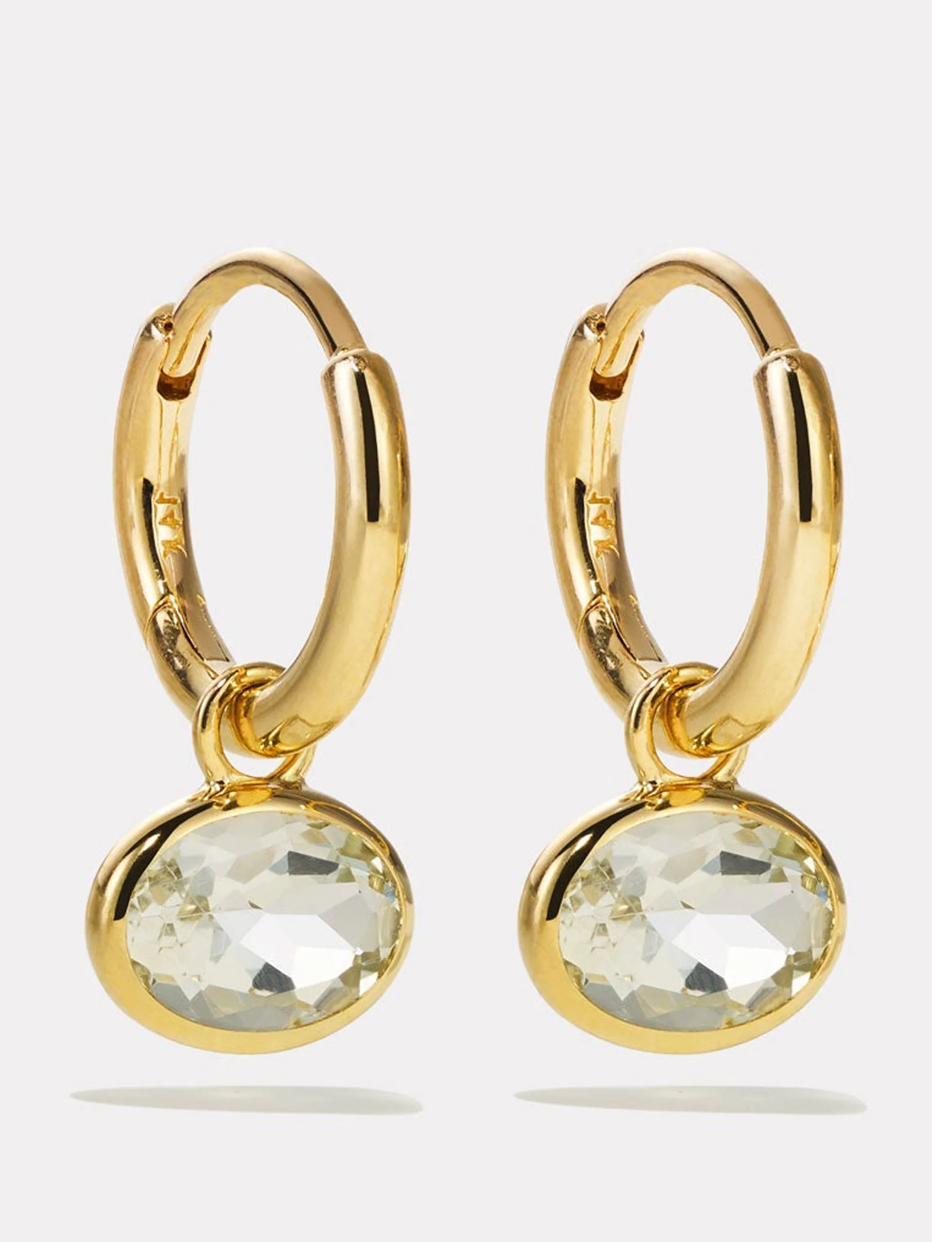 Green amethyst Orbit hoops