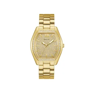 Guess Women 39.5 mm Size Champagne Dial Rectangle Analog Watch - U1424L2M