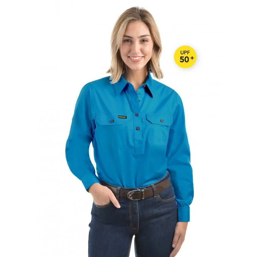 Hard Slog Women's Half Placket Light Cotton Shirt