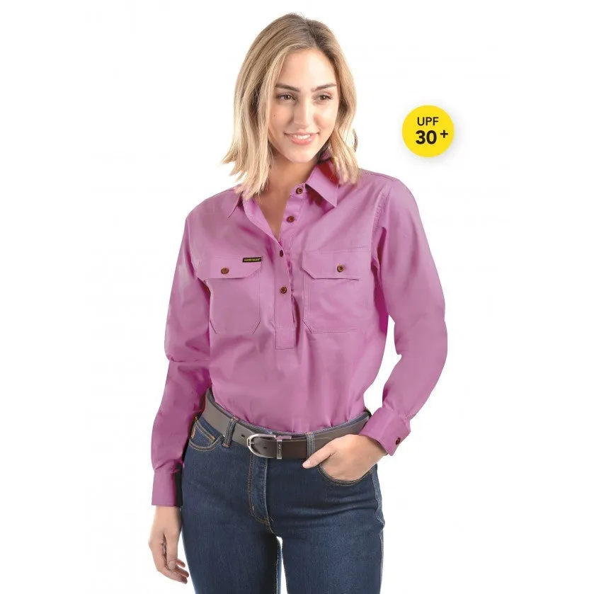 Hard Slog Women's Half Placket Light Cotton Shirt