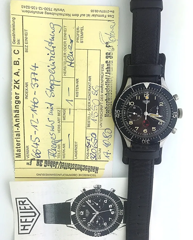 Heuer Bundeswehr Flyback Chronograph with Decommission Papers