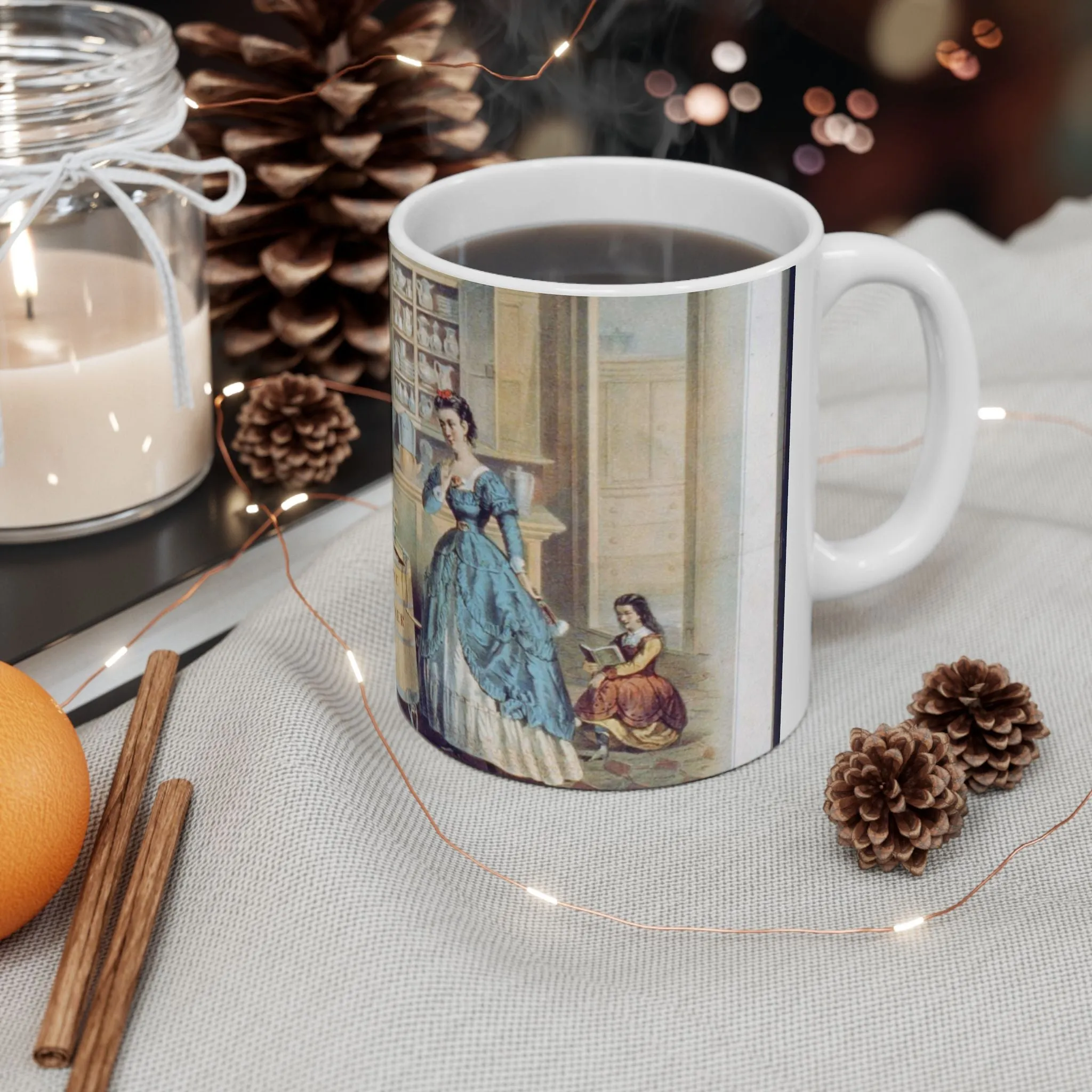 Home washing machine & wringer - A painting of women washing machines in a kitchen Beautiful Novelty Ceramic Coffee Mug 11oz