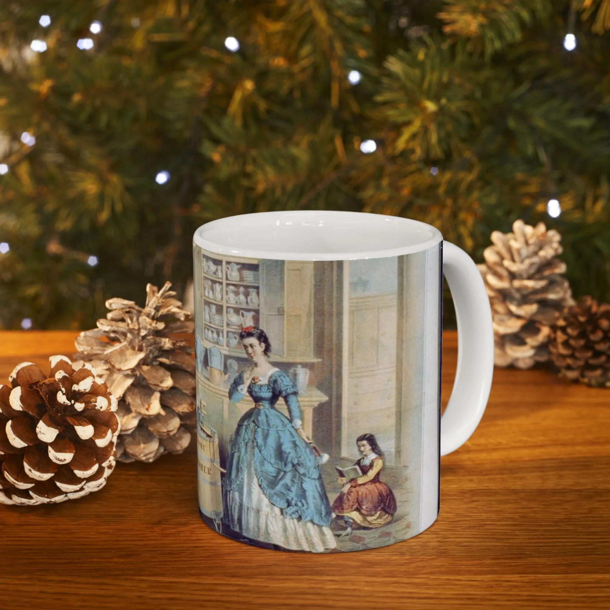 Home washing machine & wringer - A painting of women washing machines in a kitchen Beautiful Novelty Ceramic Coffee Mug 11oz