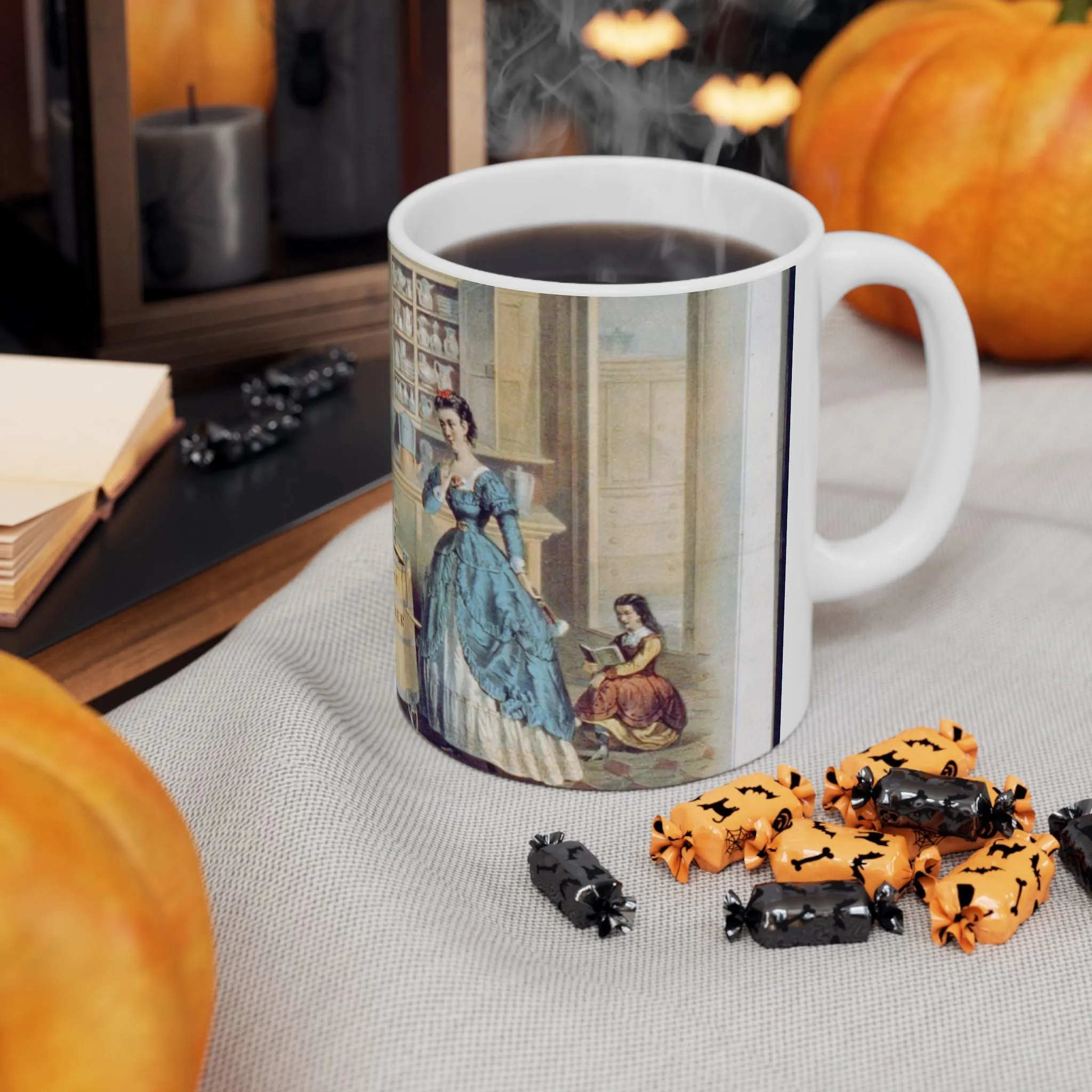 Home washing machine & wringer - A painting of women washing machines in a kitchen Beautiful Novelty Ceramic Coffee Mug 11oz