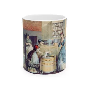Home washing machine & wringer - A painting of women washing machines in a kitchen Beautiful Novelty Ceramic Coffee Mug 11oz