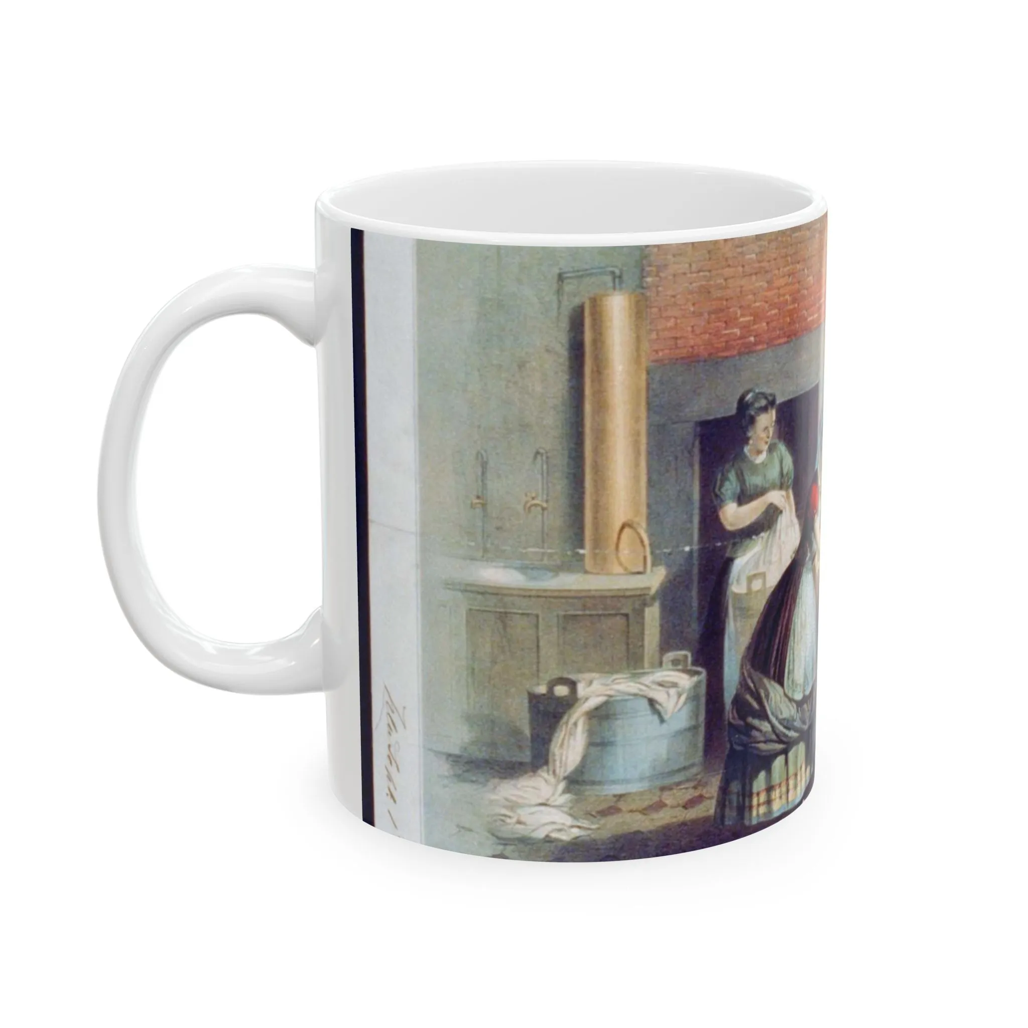 Home washing machine & wringer - A painting of women washing machines in a kitchen Beautiful Novelty Ceramic Coffee Mug 11oz