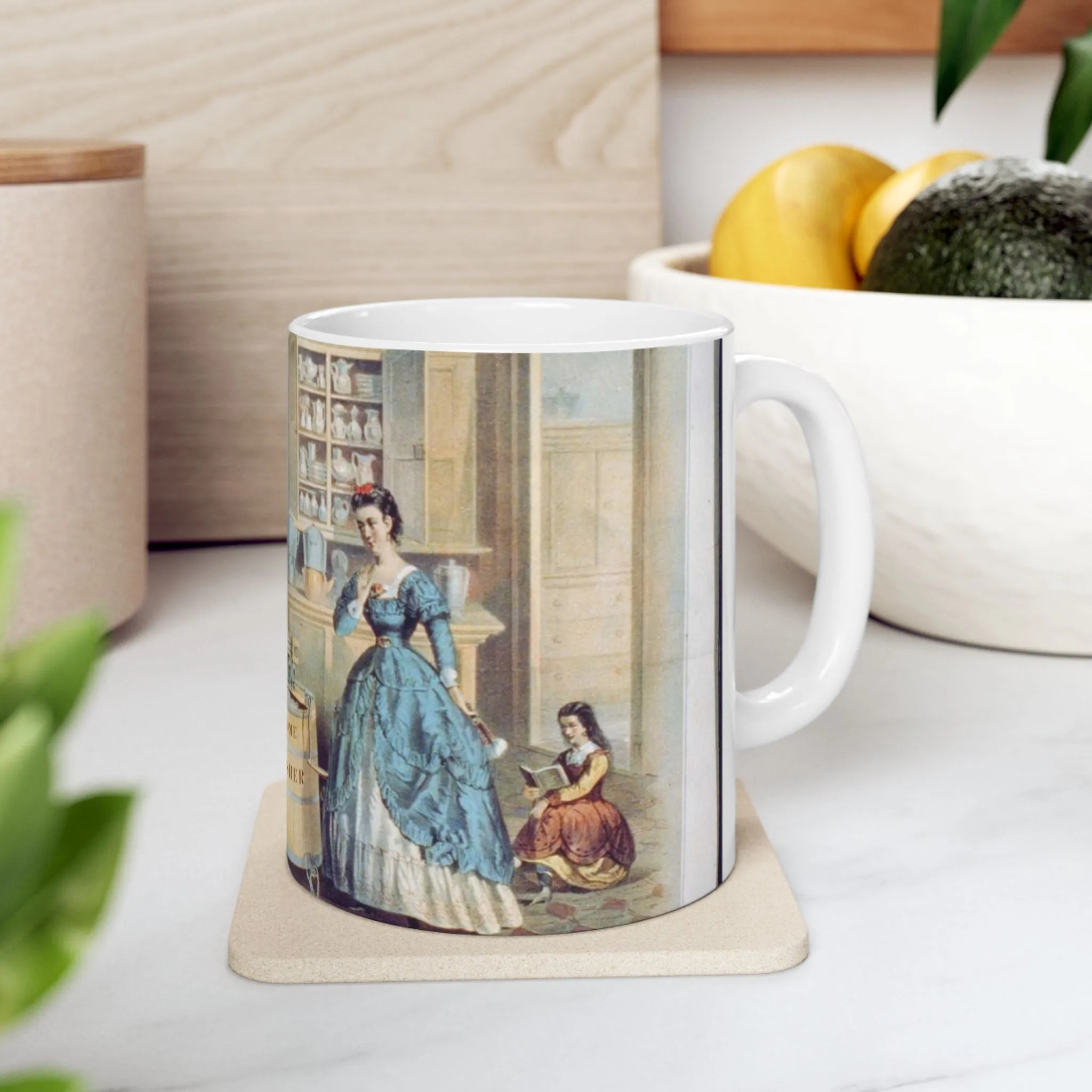 Home washing machine & wringer - A painting of women washing machines in a kitchen Beautiful Novelty Ceramic Coffee Mug 11oz
