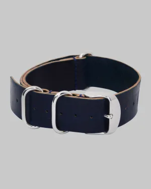Horween Shell Cordovan NATO Style Watch Strap 20mm (Navy)