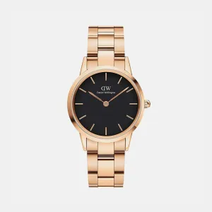 Iconic Women's Black Analog Stainless Steel Watch DW00100212K