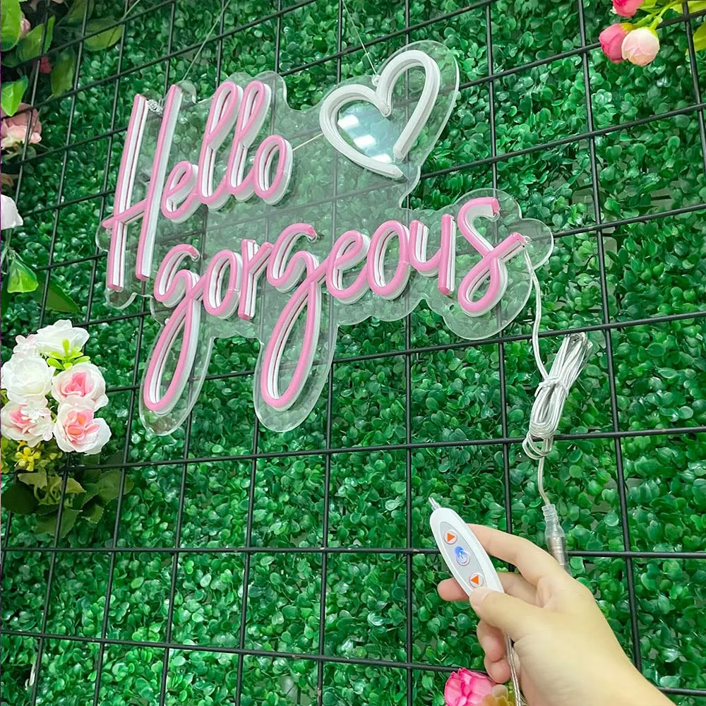 Insegna neon led Hello Gorgeous Neon Sign