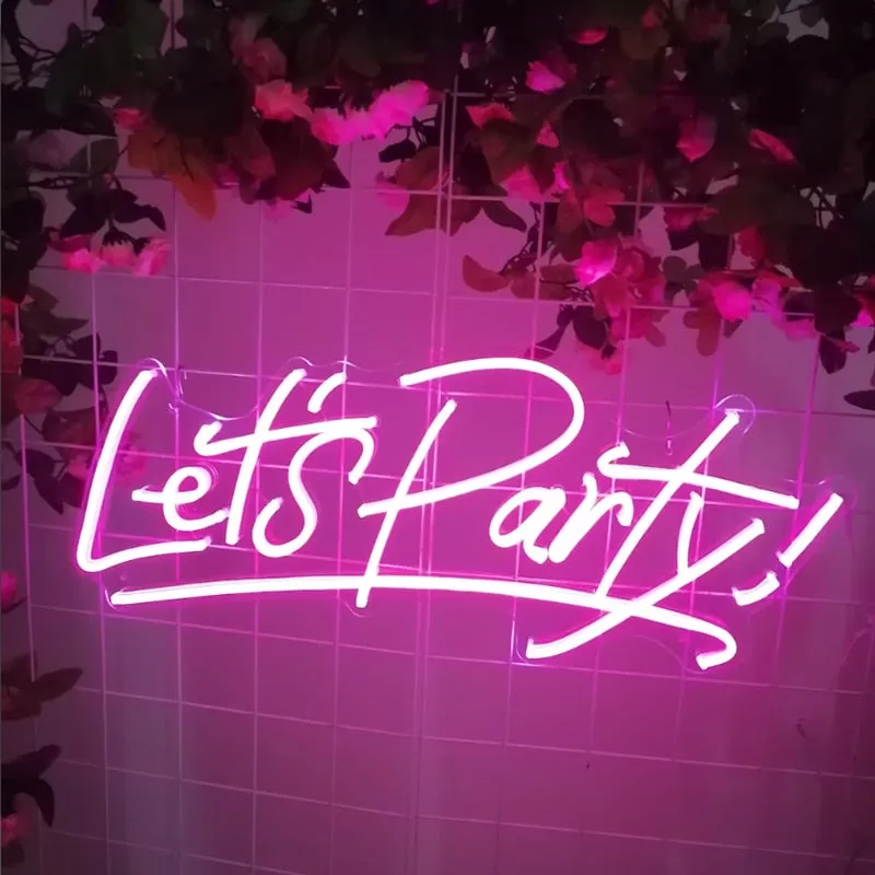 Insegna neon led Lets Party Neon Light Sign
