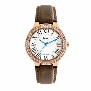 JS Lucens Crystal Leather Women Watch