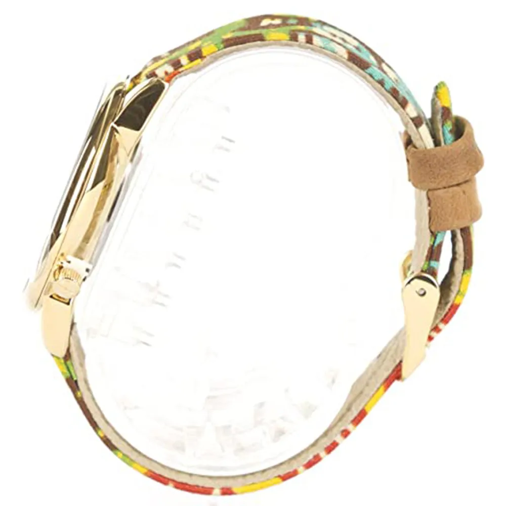 Komono Estelle Vlisco Womens Stainless Steel Case Multi Leather Gold Watch - KOM-W2851
