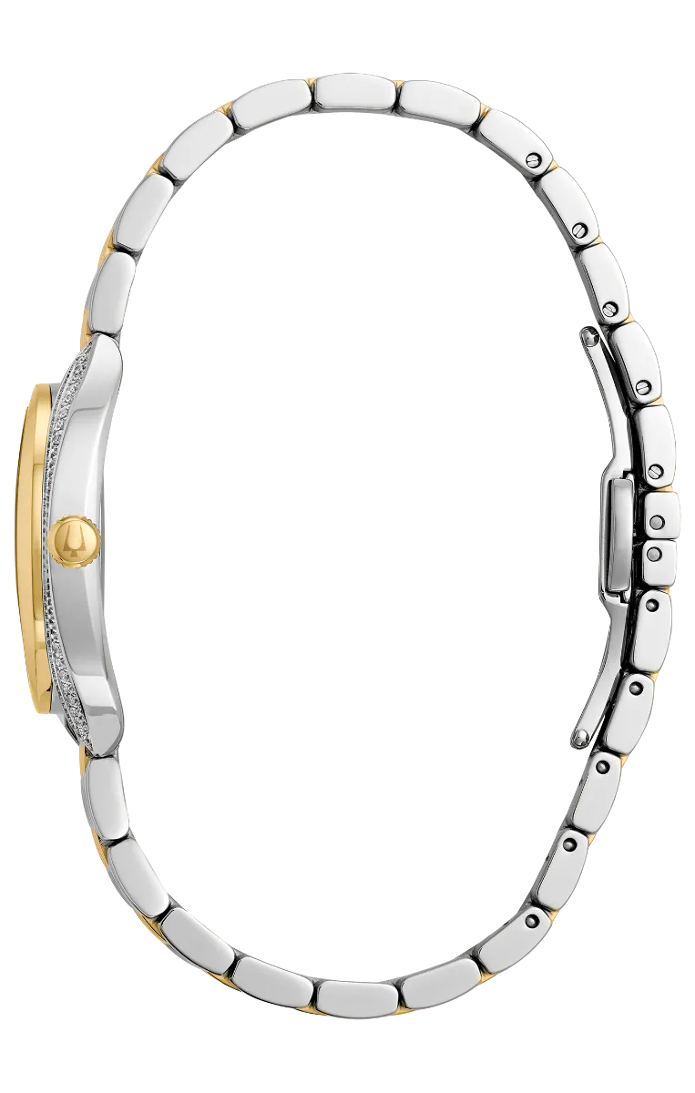 Ladies Bulova Two Tone Contour Diamond Watch - 98R229