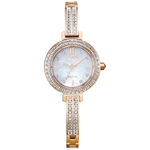 Ladies' Citizen Eco-Drive Silhouette Crystal Rose Gold-Tone Watch | 25mm | EM0863-53D