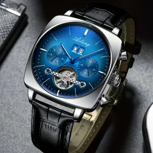 Large Dial Men's Square Mechanical Watch - Luminous