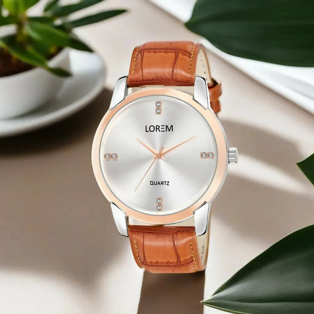 LOREM Silver Stylish Dial Analog Watch For Men LR97