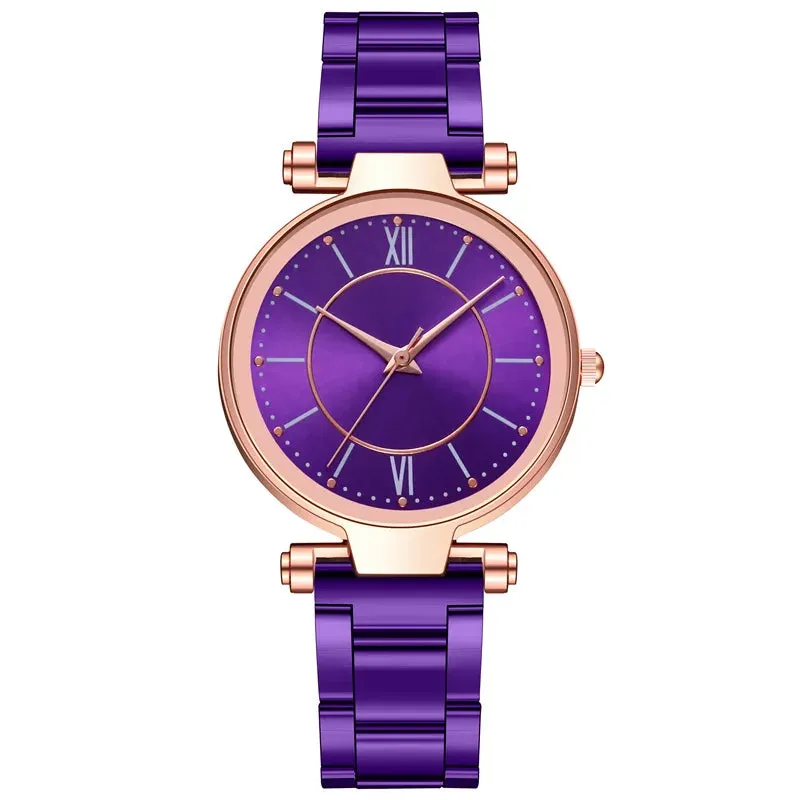 Luxury Rose Gold Stainless Steel Watches Female Classic Quartz
