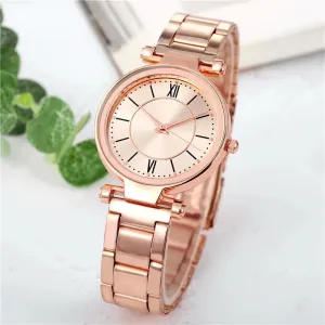 Luxury Rose Gold Stainless Steel Watches Female Classic Quartz
