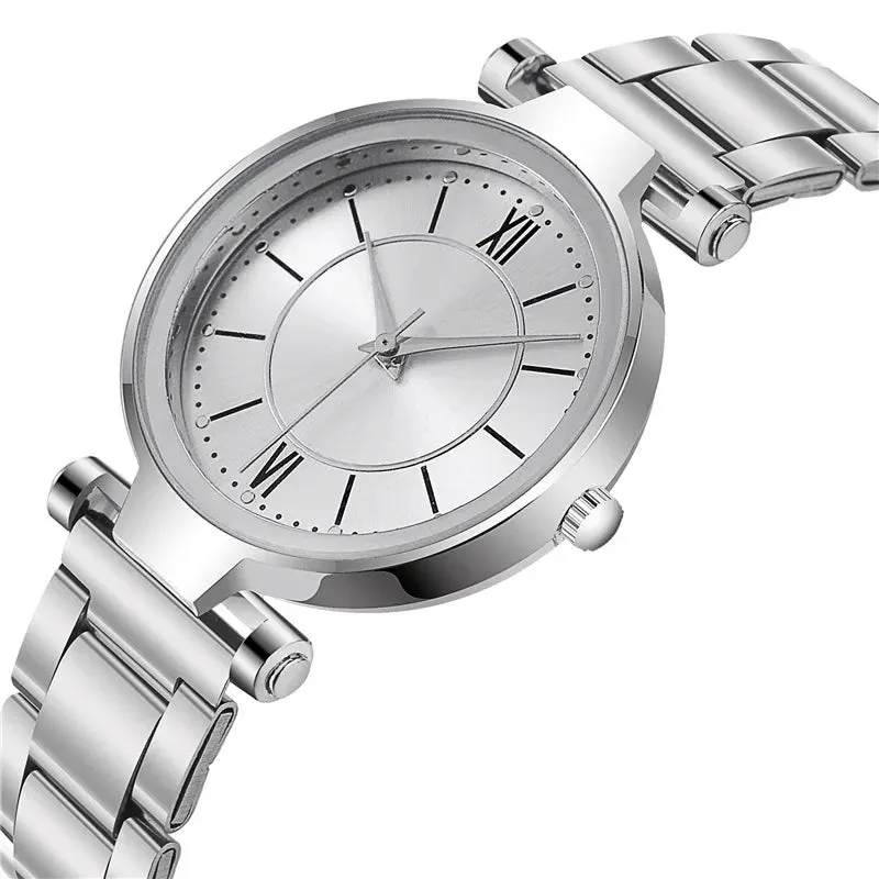 Luxury Rose Gold Stainless Steel Watches Female Classic Quartz