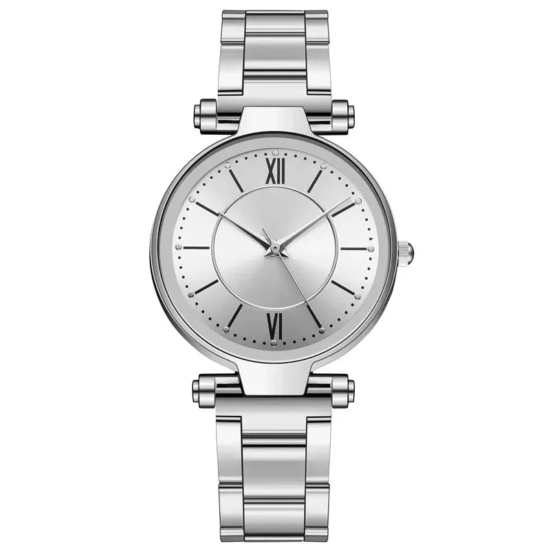 Luxury Rose Gold Stainless Steel Watches Female Classic Quartz