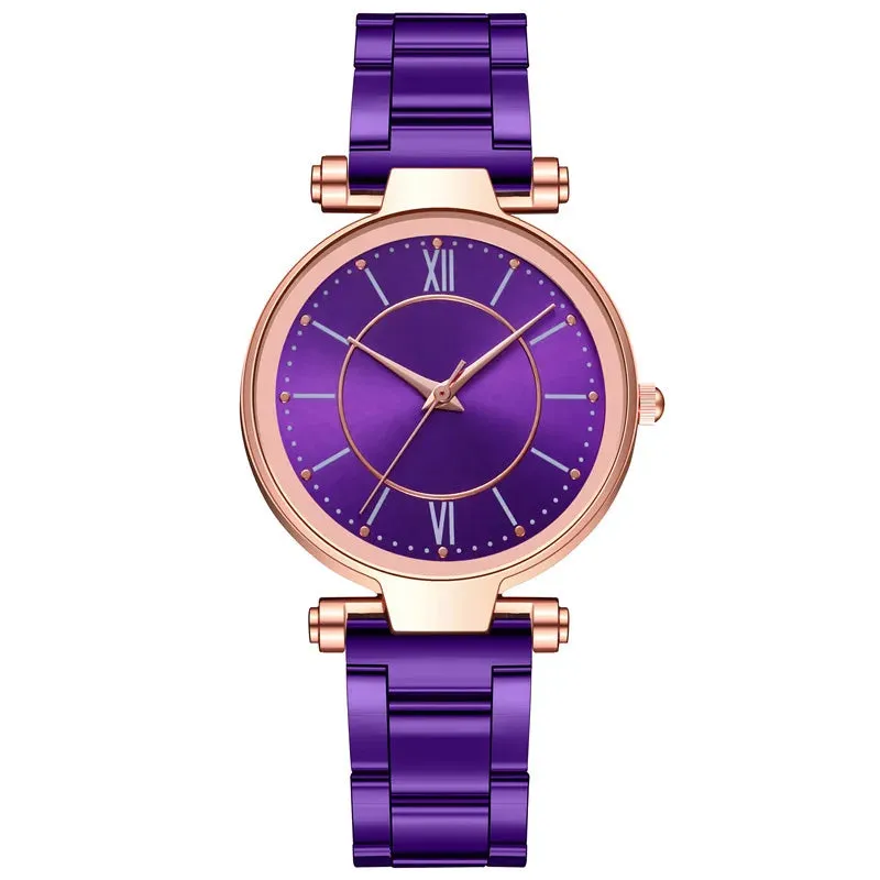 Luxury Rose Gold Stainless Steel Watches Female Classic Quartz