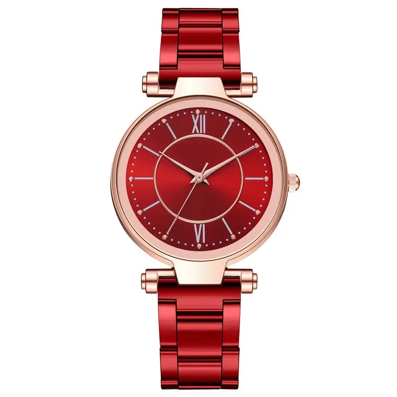 Luxury Rose Gold Stainless Steel Watches Female Classic Quartz