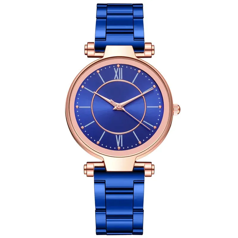 Luxury Rose Gold Stainless Steel Watches Female Classic Quartz