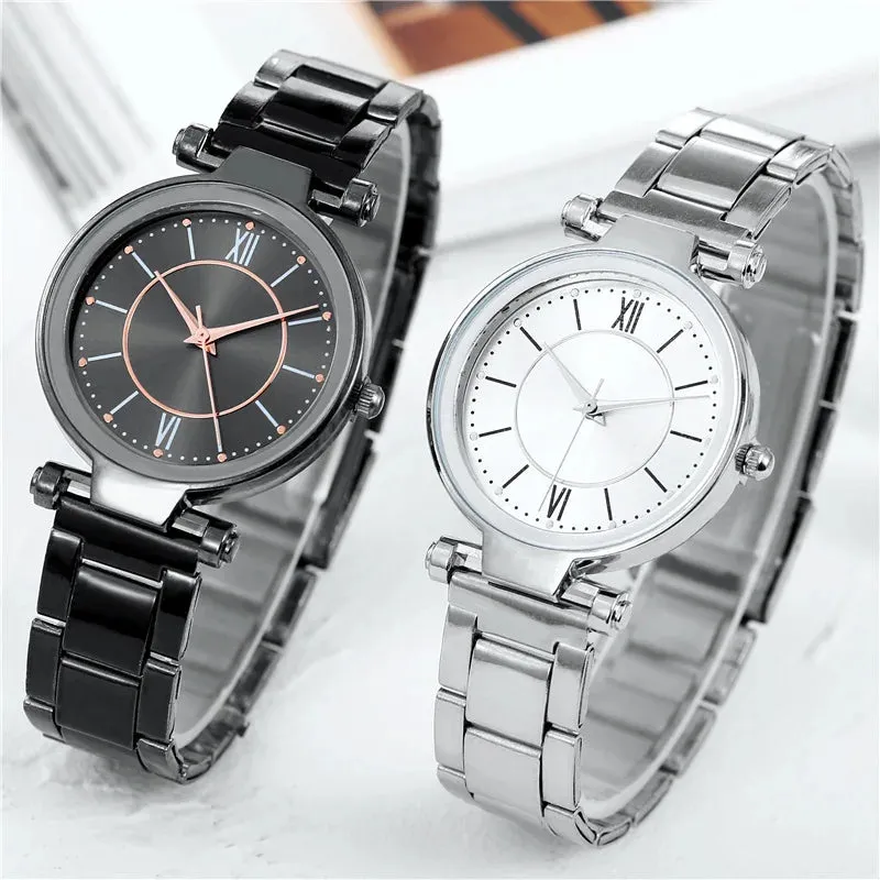 Luxury Rose Gold Stainless Steel Watches Female Classic Quartz