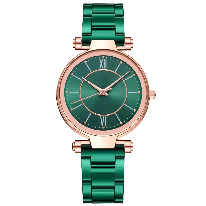 Luxury Rose Gold Stainless Steel Watches Female Classic Quartz
