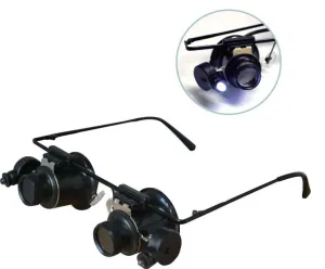 Magnifier - 10X Illuminated Dual Loupe Frames