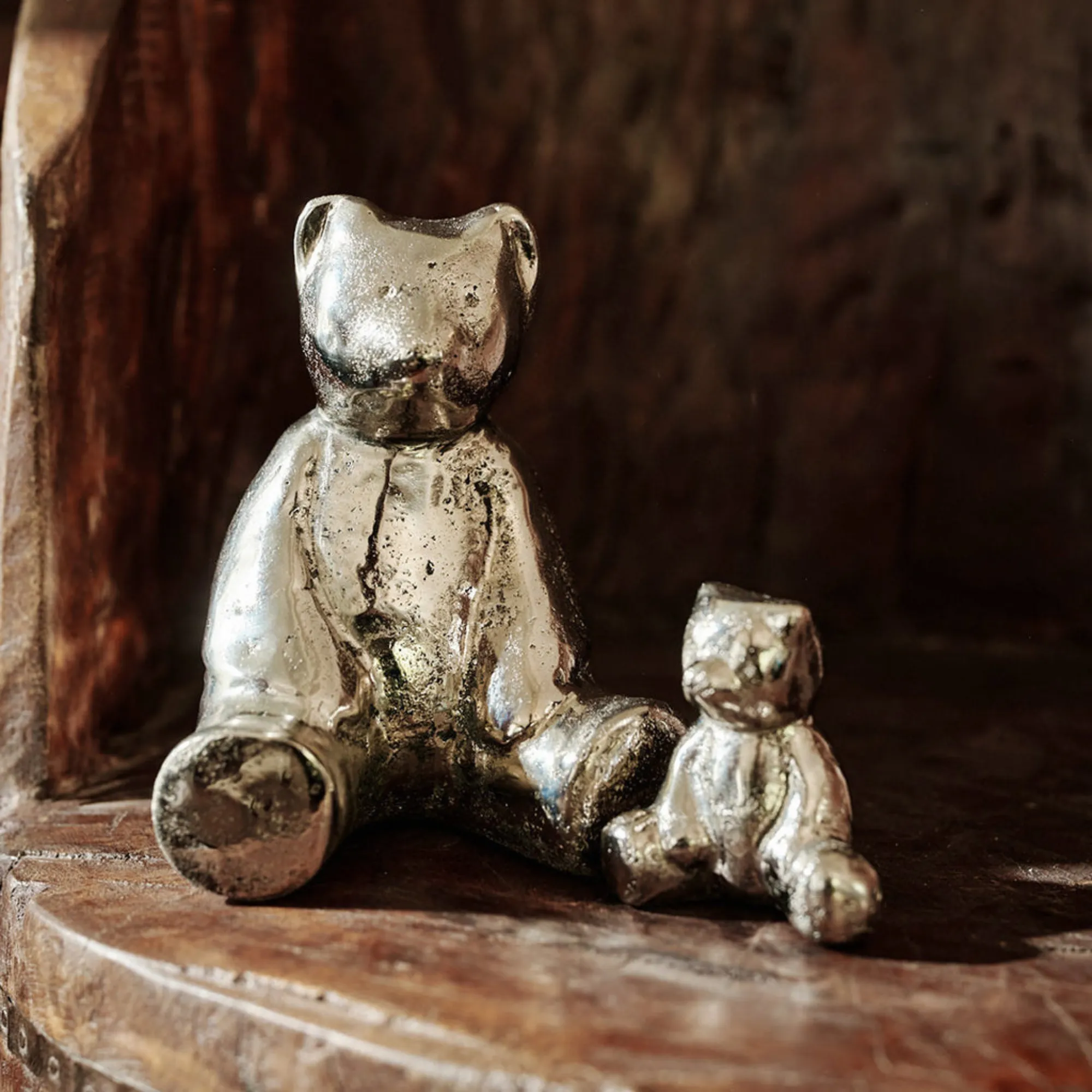Mama Osa Bear Figure in Nickel
