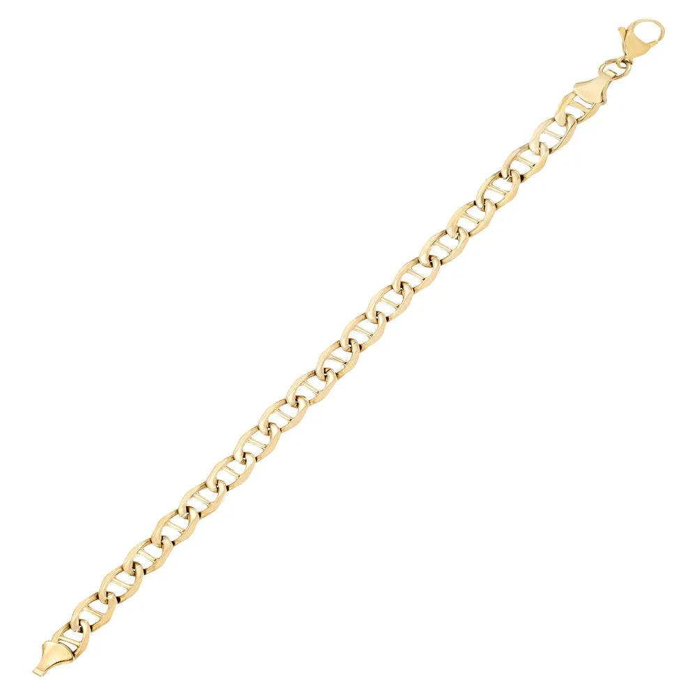 Marine Link Bracelet in Stainless Steel with Gold Tone Ion Plating, 8.5".