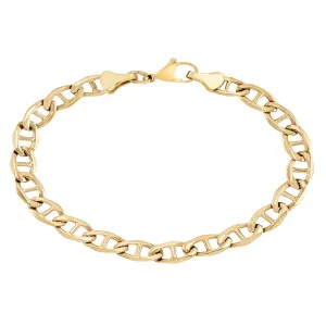 Marine Link Bracelet in Stainless Steel with Gold Tone Ion Plating, 8.5".