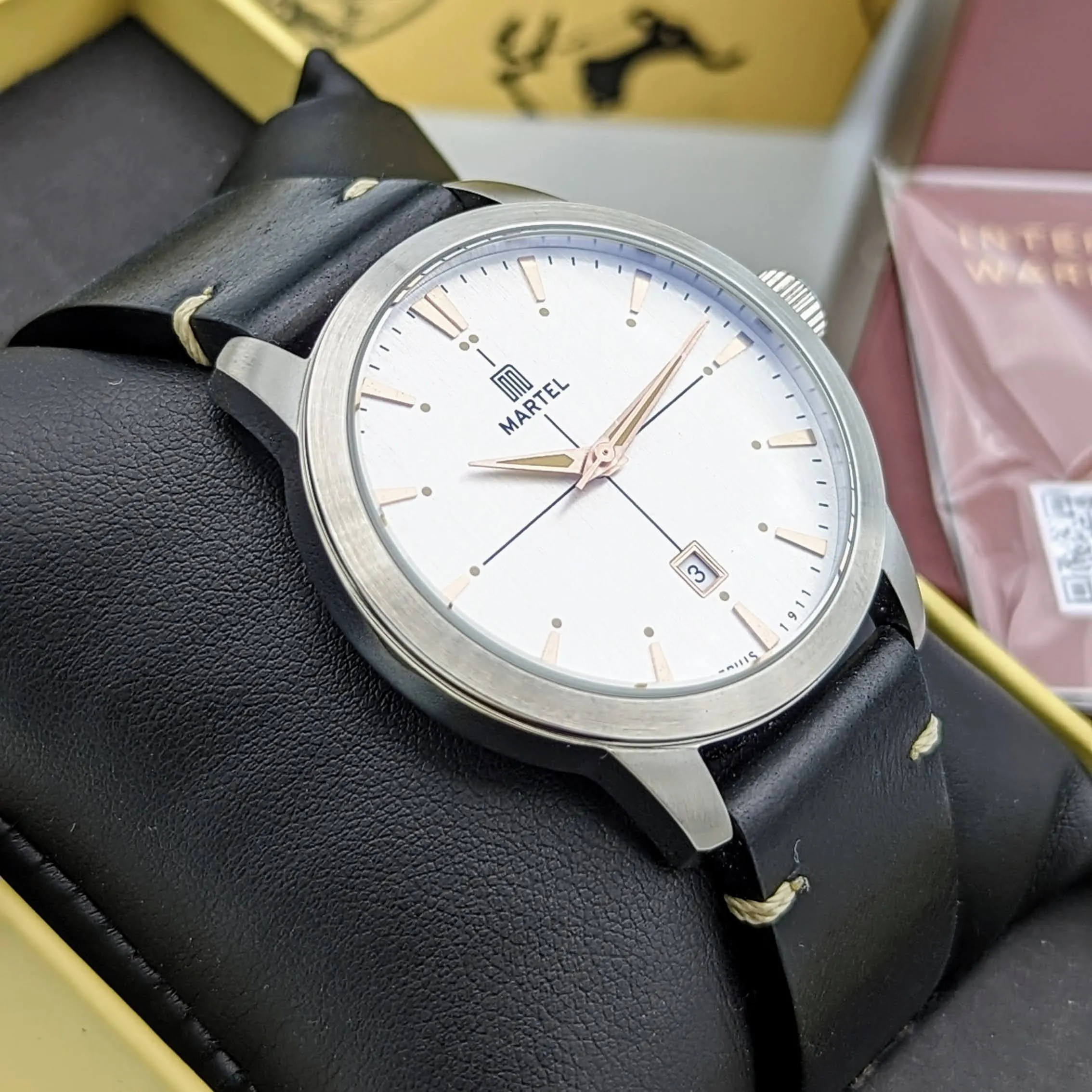 MARTEL Le Pont Wristwatch Luminous Date Display Watch Original Box & Papers!